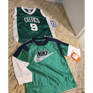 Lot of 2 New! NBA Boston Celtics Green Rondo Jersey Youth Size 4T & 3T Nike